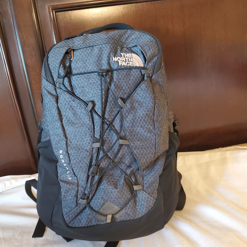 The North Face Borealis Backpack Grey Rose Gold Hardware Laptop Bag